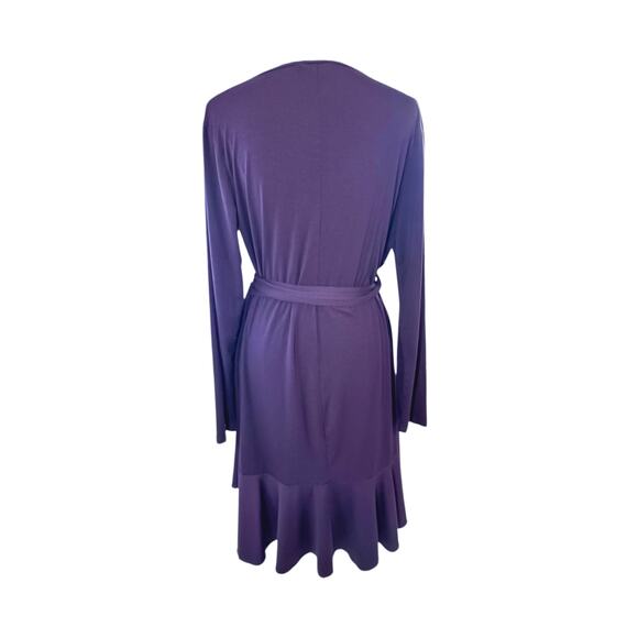 Moda International Plum Long Sleeve Wrap Dress - Women's XL - Picture 5 of 7